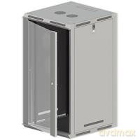 Szafa wisząco/stojąca 19" 18U 600x600, drzwi szklane FLAT PACK
