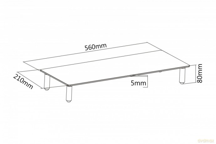 Szklana podstawa dla monitora, powierzchnia robocza: 56x21cm, max. obciążenie: 20kg