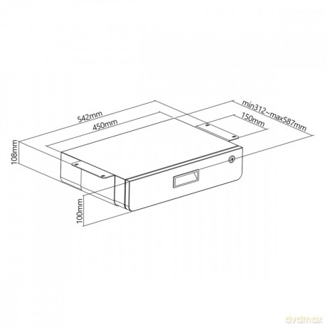 Szuflada podbiurkowa organizer 5kg max MC-461
