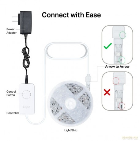 Taśma LED Smart Wi-Fi ze zmiennym kolorem Tapo L920-5 2.4 GHz Wi-Fi, 802.11b/g/n, one 16.4 ft/5m RGB+IC LED light strip, 12V/112V/1.5
