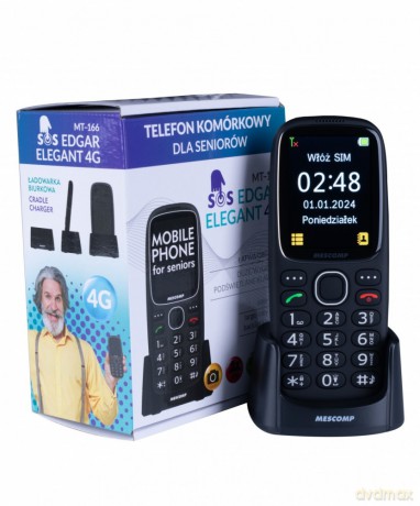 Telefon komórkowy dla seniorów Mescomp MT-166 Edgar Elegant 4GB