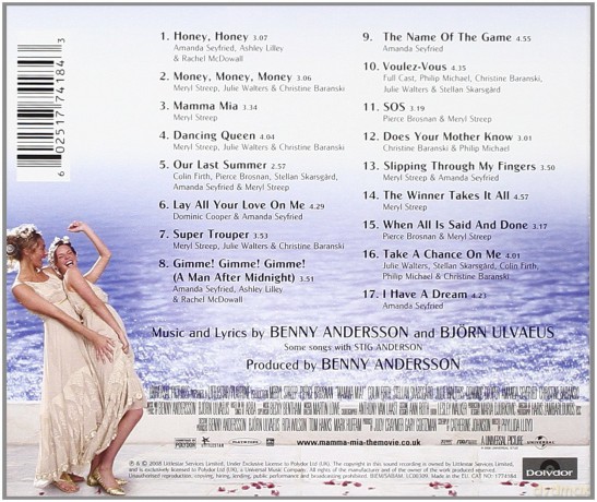 Mamma Mia! The Movie soundtrack [CD]
