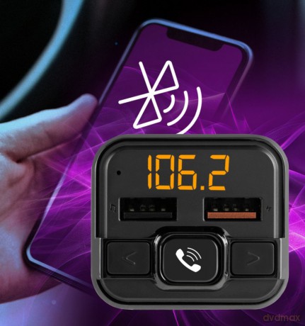 Transmter FM z bluetooth z ładowarką 18W