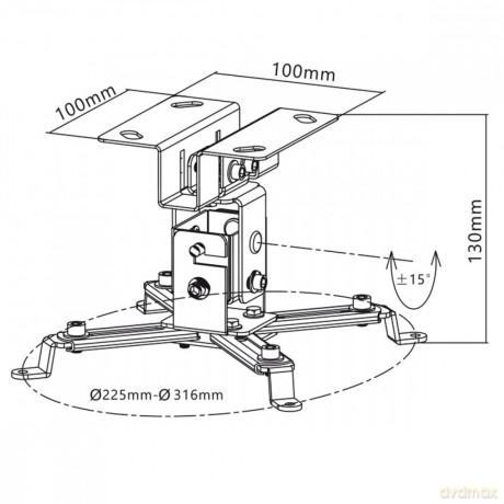 Uchwyt do projektora MC-582 sufitowy 12cm 20kg
