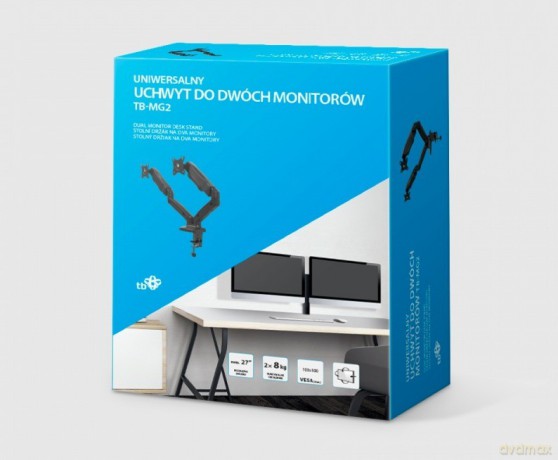 Uchwyt TB-MG2 do dwóch monitorów na sprężynie gazowej do 27 cali 2x8kg