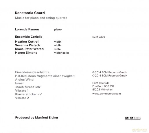 Konstantia Gourzi: Music For Piano And String Quatro [CD]