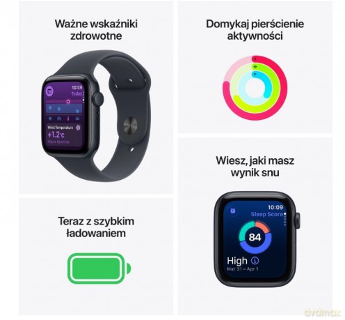Watch SE 3 GPS koperta 40 mm z aluminium w kolorze księżycowej poświaty, pasek sportowy w kolorze księżycowej poświaty - rozmiar M/L