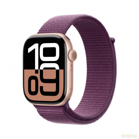 Watch Series 10 GPS + Cellular, koperta 42 mm z aluminium w kolorze różowego złota z opaską sportową w kolorze dojrzałej śliwki