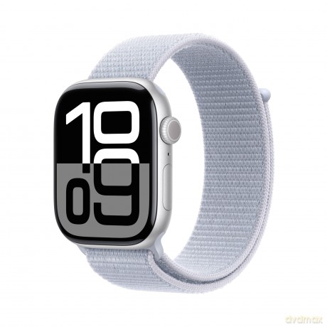Watch Series 10 GPS + Cellular, koperta 42 mm z aluminium w kolorze srebrnym z opaską sportową w kolorze błękitnego obłoku