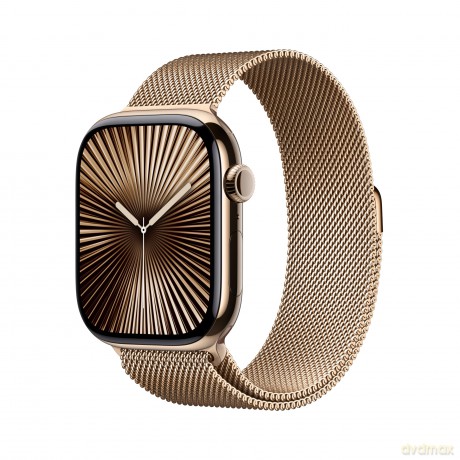Watch Series 10 GPS + Cellular, koperta 42 mm z tytanu w kolorze złotym z bransoletą mediolańską w kolorze złotym