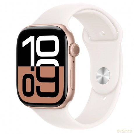 Watch Series 10 GPS + Cellular, koperta 46 mm z aluminium w kolorze różowego złota z paskiem sportowym w kolorze łagodnego różu - rozmiar M/L
