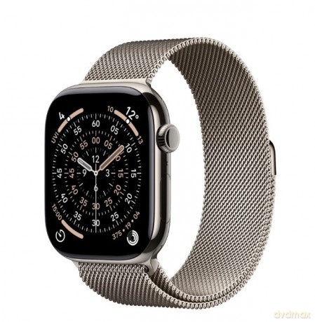 Watch Series 11 GPS + Cellular koperta 42 mm z tytanu w kolorze naturalnym, bransoleta mediolańska w kolorze naturalnym