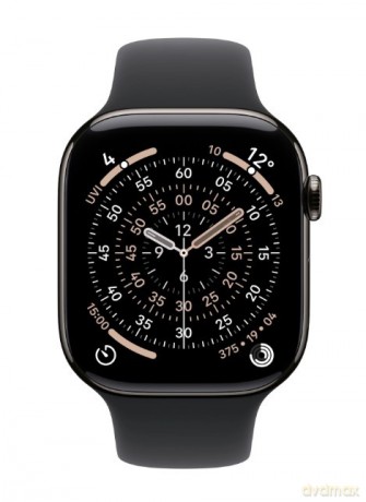 Watch Series 11 GPS + Cellular, koperta 42 mm z tytanu w kolorze łupku, pasek sportowy w kolorze czarnym - rozmiar M/L
