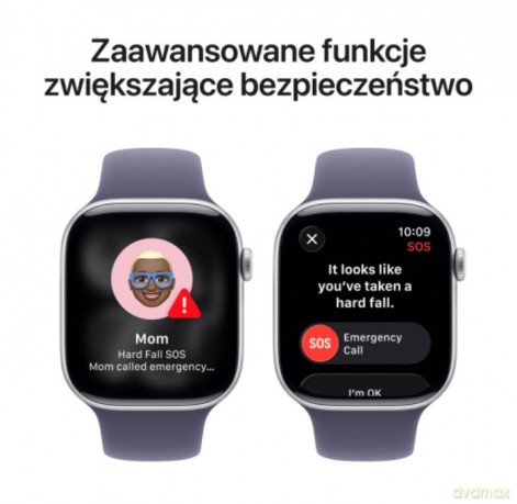 Watch Series 11 GPS koperta 42 mm z aluminium w kolorze srebrnym, pasek sportowy w kolorze mlecznego fioletu - rozmiar M/L