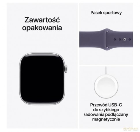 Watch Series 11 GPS koperta 42 mm z aluminium w kolorze srebrnym, pasek sportowy w kolorze mlecznego fioletu - rozmiar M/L