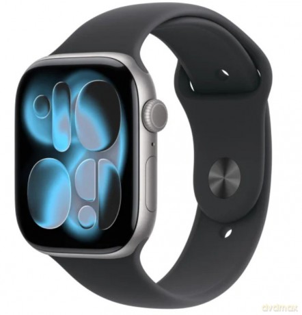 Watch Series 11 GPS+Cellular koperta 42 mm z aluminium w kolorze gwiezdnej szarości, pasek sportowy w kolorze czarnym - rozmiar S/M