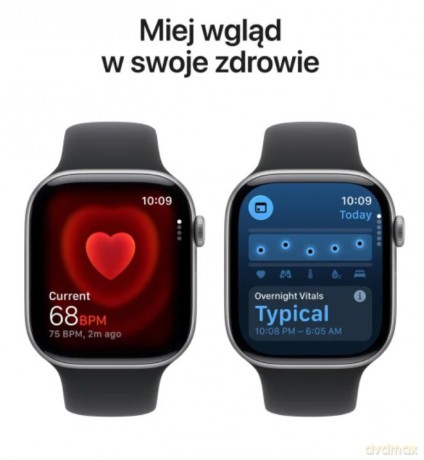 Watch Series 11 GPS+Cellular koperta 46 mm z aluminium w kolorze gwiezdnej szarości, pasek sportowy w kolorze czarnym - rozmiar M/L