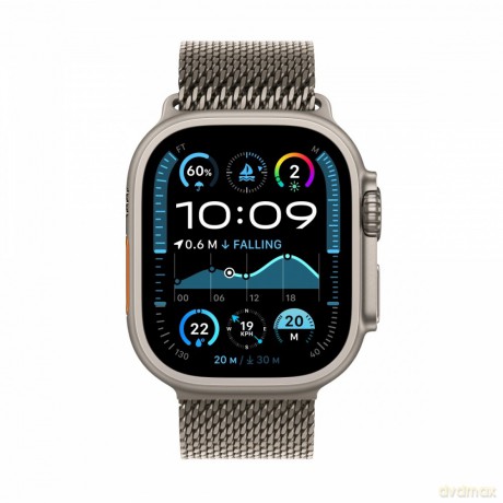 Watch Ultra 2 GPS + Cellular, koperta 49 mm z tytanu w kolorze naturalnym z bransoletą mediolańską L z tytanu w kolorze naturalnym