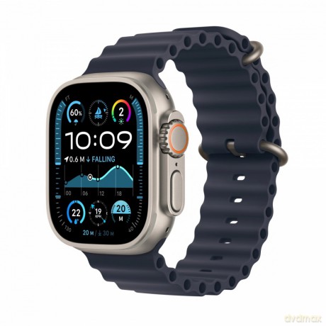 Watch Ultra 2 GPS + Cellular, koperta 49 mm z tytanu w kolorze naturalnym z paskiem Ocean w kolorze granatu