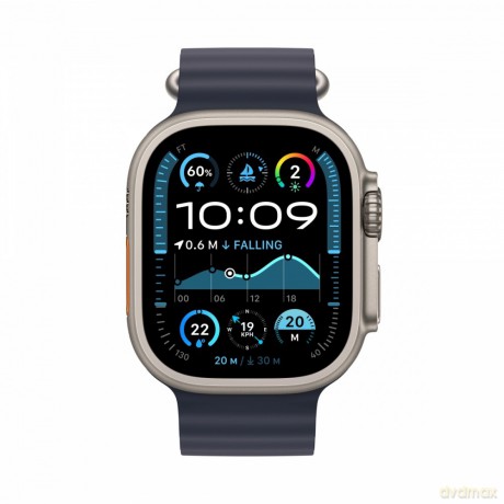 Watch Ultra 2 GPS + Cellular, koperta 49 mm z tytanu w kolorze naturalnym z paskiem Ocean w kolorze granatu