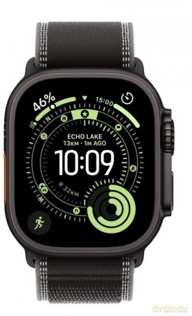 Watch Ultra 3 GPS + Cellular koperta 49 mm z tytanu w kolorze czarnym, opaska Trail w kolorze czarnym/węgla drzewnego - rozmiar S/M