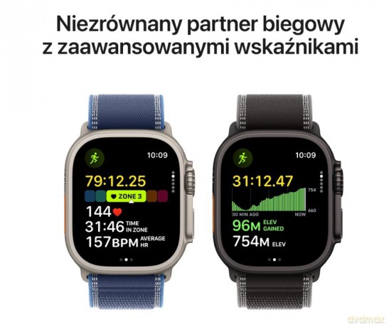 Watch Ultra 3 GPS + Cellular koperta 49 mm z tytanu w kolorze czarnym, opaska Trail w kolorze czarnym/węgla drzewnego - rozmiar S/M