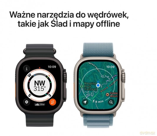 Watch Ultra 3 GPS + Cellular koperta 49 mm z tytanu w kolorze czarnym, opaska Trail w kolorze czarnym/węgla drzewnego - rozmiar S/M