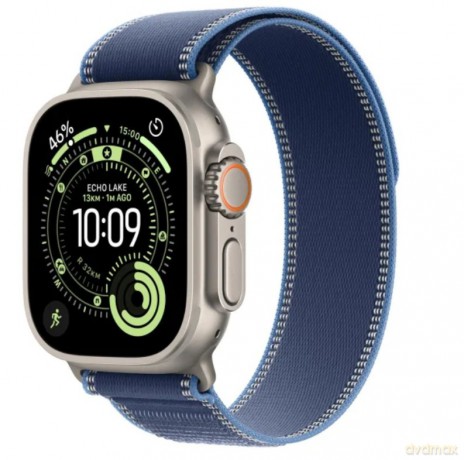 Watch Ultra 3 GPS + Cellular, koperta 49 mm z tytanu w kolorze naturalnym, opaska Trail w kolorze niebieskim/jaskrawoniebieskim - rozmiar M/L