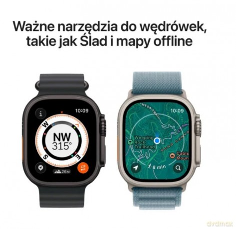 Watch Ultra 3 GPS + Cellular, koperta 49 mm z tytanu w kolorze naturalnym, opaska Trail w kolorze niebieskim/jaskrawoniebieskim - rozmiar S/M