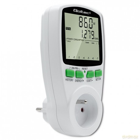Watomierz Licznik zużycia energii PM0627 z historią pomiaru | 3680W | 16A | LCD