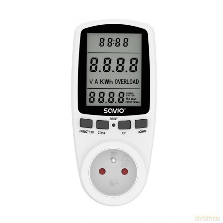 Watomierz, kalkulator energii z wyświetlaczem LCD, 16A, 3680W, AE-01