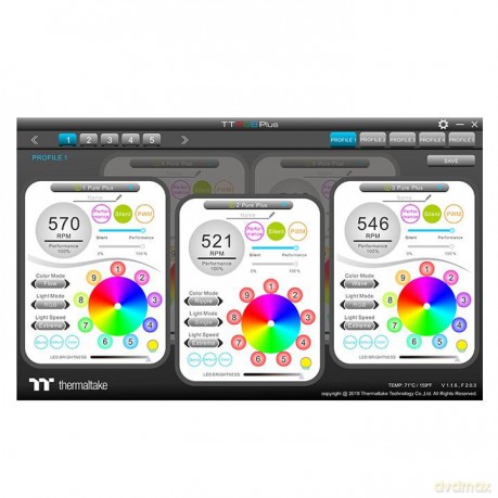 Wentylator Pure Plus 12 RGB TT Premium 3-pak (3x120mm, 500-1500 RPM)