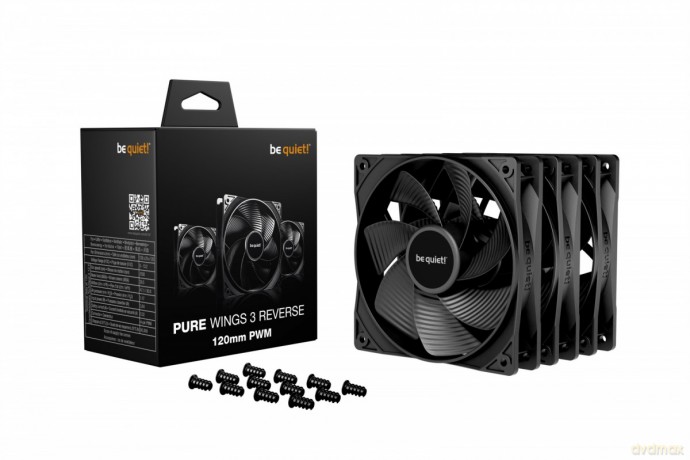 Wentylator Pure Wings 3 120mm PWM Reverse 3pack Black