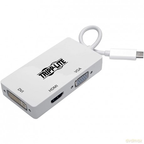 Wieloportowy adapter USB-C (M/3xF) 4K HDMI, DVI, VGA, HDCP U444-06N-HDV4K Biały