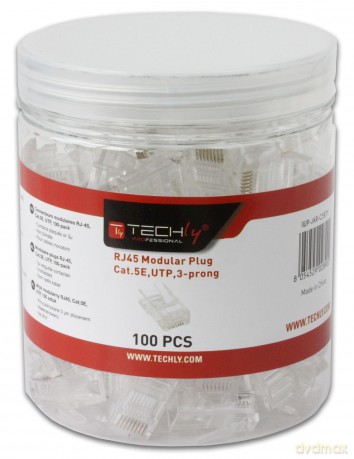 Wtyk modularny RJ45 UTP 8P8C cat.5e na drut 100szt.