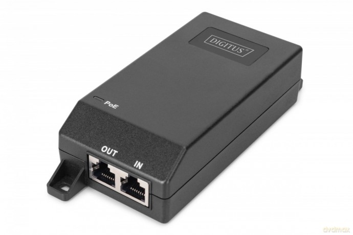 Zasilacz/Adapter PoE+ 802.3at aktywny max. 55V 30W 10/100/1000Mbps, transmisja do 100m