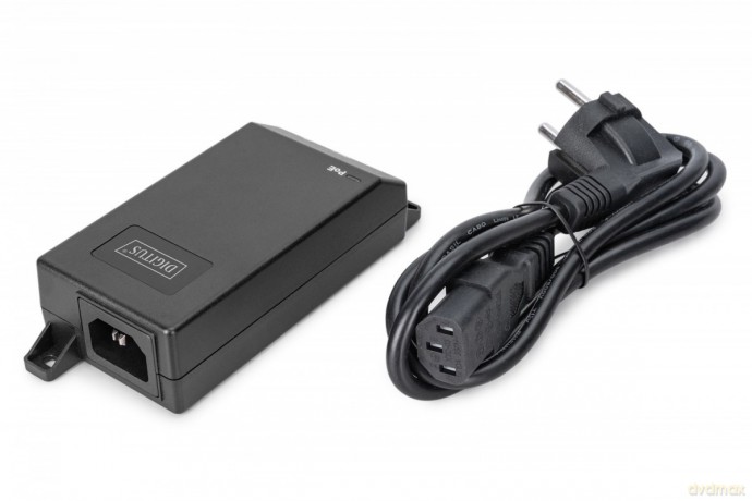 Zasilacz/Adapter PoE+ 802.3at aktywny max. 55V 30W 10/100/1000Mbps, transmisja do 100m