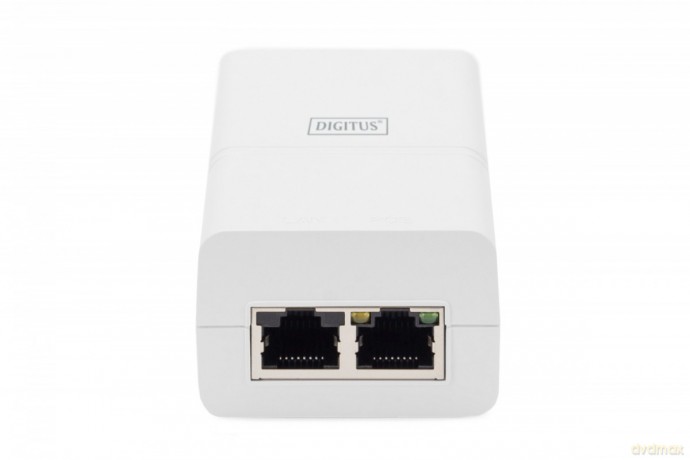 Zasilacz/Adapter PoE+ 802.3at, max. 52V 30W Gigabit 10/100/1000 Mbps, aktywny, Biały