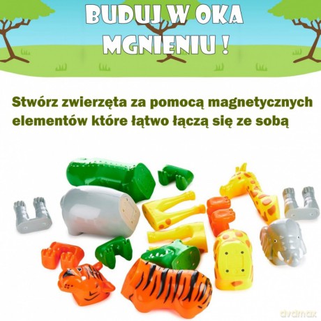 Zestaw Malik Malblo Magnetic Zwierzęta z dżungli