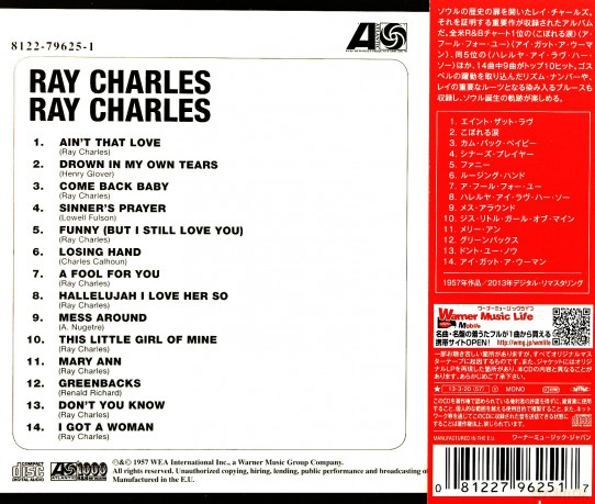 Ray Charles: Ray Charles (AKA Hallelujah I Love Her So) [CD]
