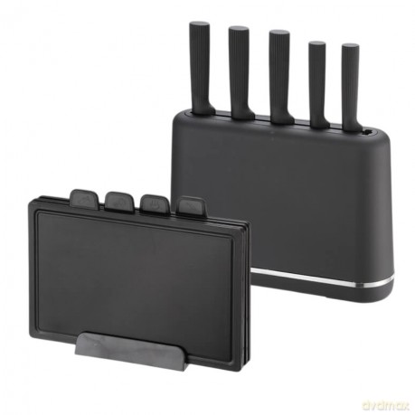 Zestaw noży + desek na podstawce MR-1412-BLACK