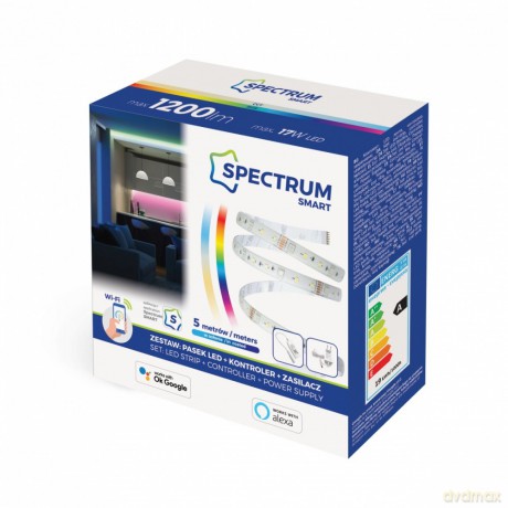 Zestaw Pasek Led Tuya Wifi 17w 5m Rgbw+Cct+Dim Spectrum Smart