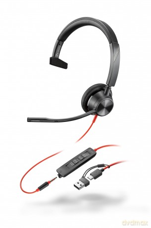 Zestaw słuchawkowy Blackwire 3315 USB-C HS + 3.5mmP +USB-C/A 8X217AA