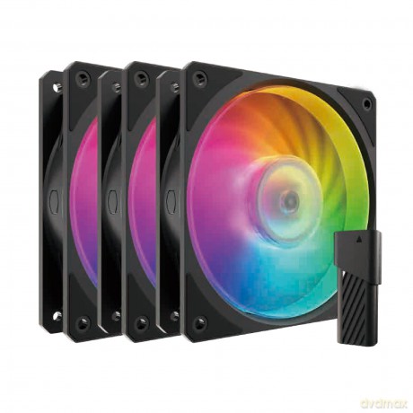 Zestaw wentylatorów Mobius 120P ARGB 3-pak czarny