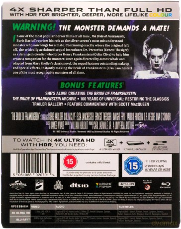 The Bride Of Frankenstein (Steelbook) [Blu-Ray 4K]