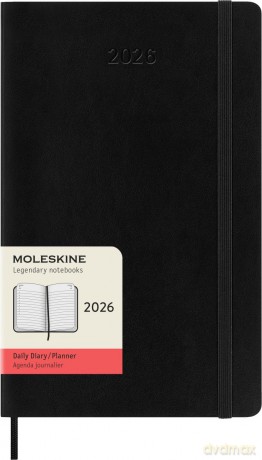 Kalendarz 2026 12M Moleskine L dzienny miękka oprawa czarny 13x21cm [KALENDARZ]