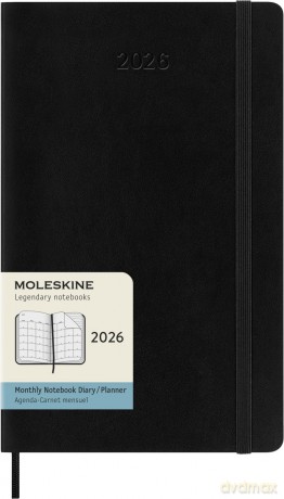 Kalendarz 2026 12M Moleskine L miękka oprawa czarny 13x21cm [KALENDARZ]