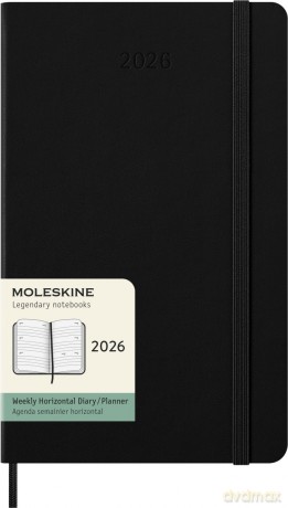 Kalendarz 2026 12M Moleskine L tygodniowy Horyzontalny twarda oprawa czarny 13x21cm [KALENDARZ]