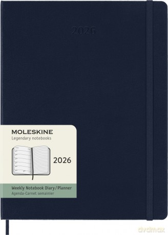 Kalendarz 2026 12M Moleskine XL tygodniowy twarda oprawa Sapphire blue 19x25cm [KALENDARZ]