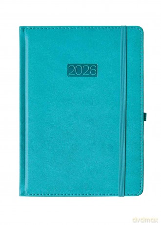 Kalendarz 2026 A4 Elegance dzienny V7 turkusowy K-A4D [KALENDARZ]